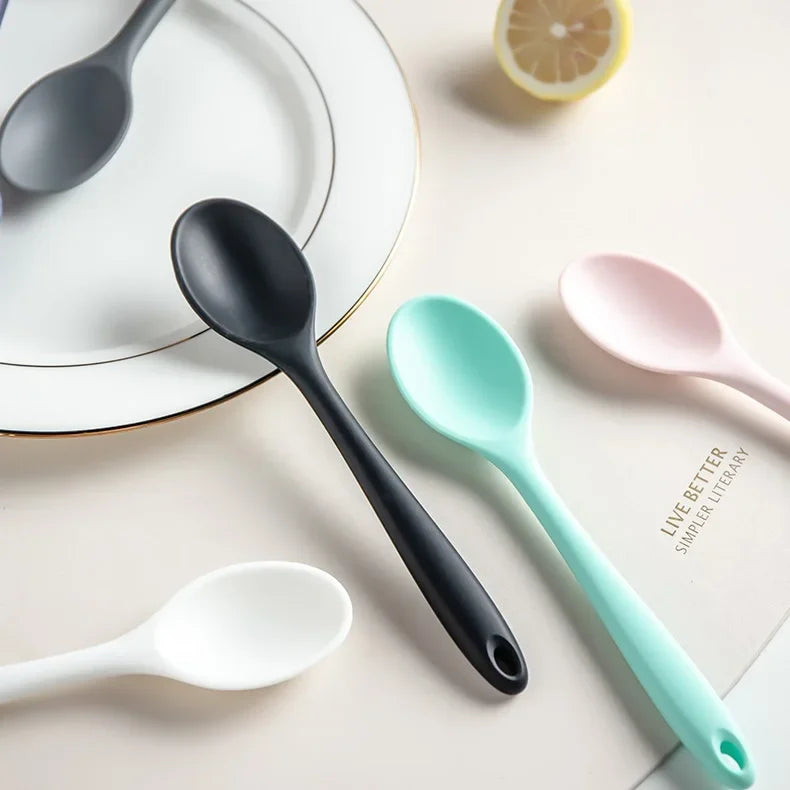 3pcs Silicone Spoon Mixing Soup Spoons Mixing Ladle