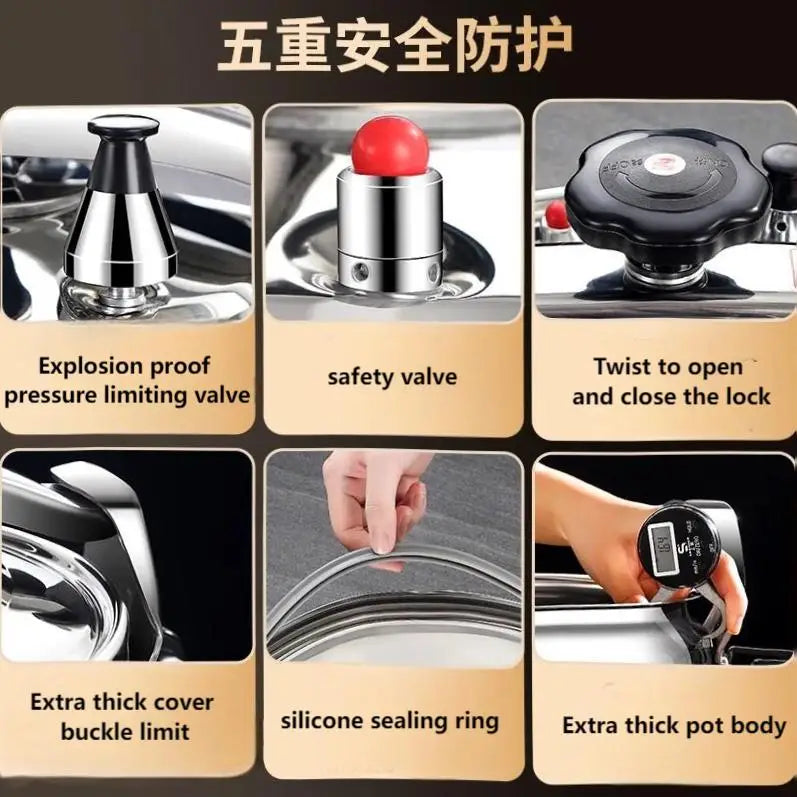 Korean Style Pressure Cooker - Explosion-Proof Stainless Steel