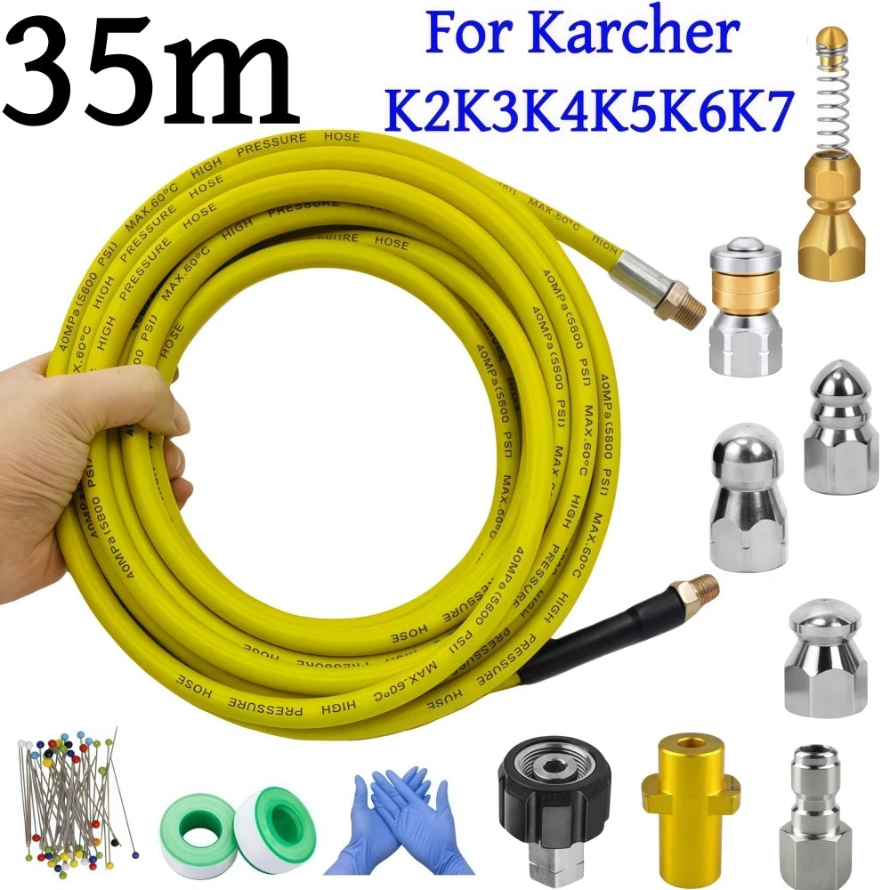 50m Pressure Washer Sewer Jetter Kit 5800psi Sewer