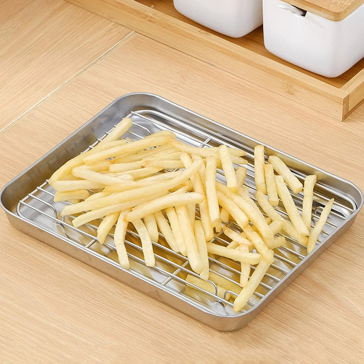 Stainless Steel Baking Tray Wire Rack Non-Stick Grill
