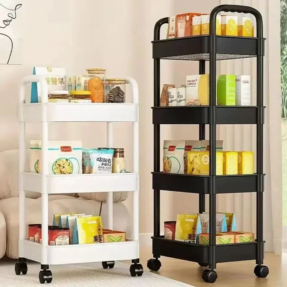 Tier Rolling Storage Cart Wheels Slim Organizer Fruit