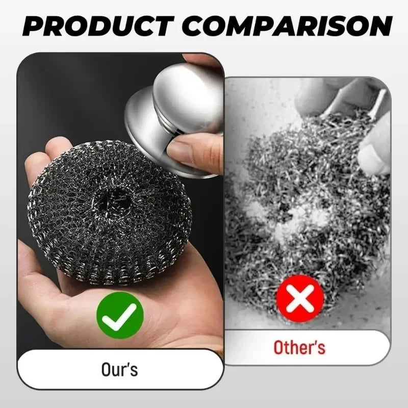 Stainless Steel Pot Brush Handle Robust Metal Ball