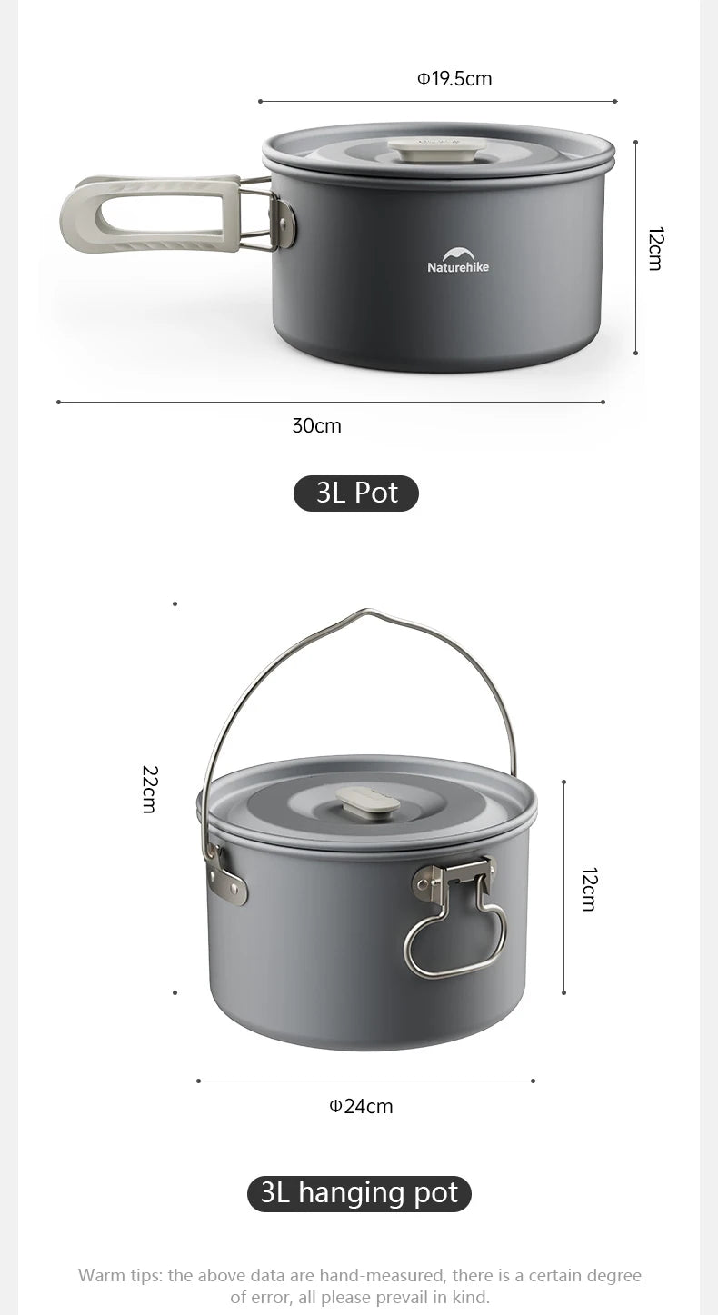 Naturehike Camping Cookware Kit Outdoor Frying Pan Kettle