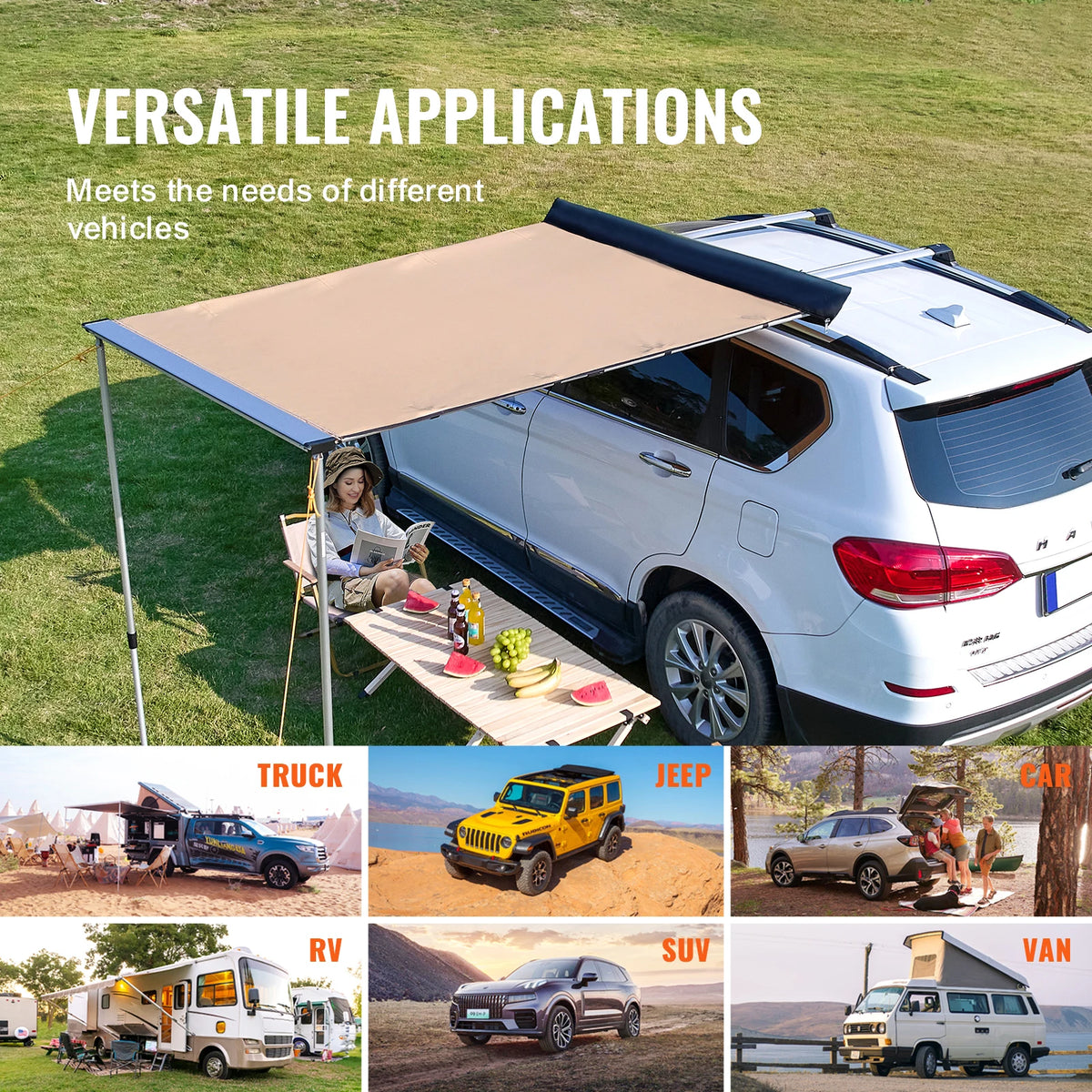 Succebuy Vehicle Awning Retractable Car Side Awning Car