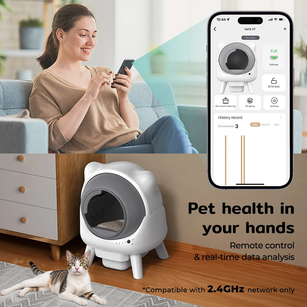 Open Litter Box Electric Self-Cleaning Cat Toilet 80l