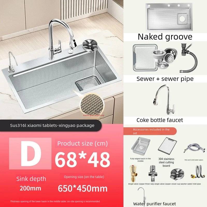 316l Stainless Steel Sink Durable Large Slot Wash