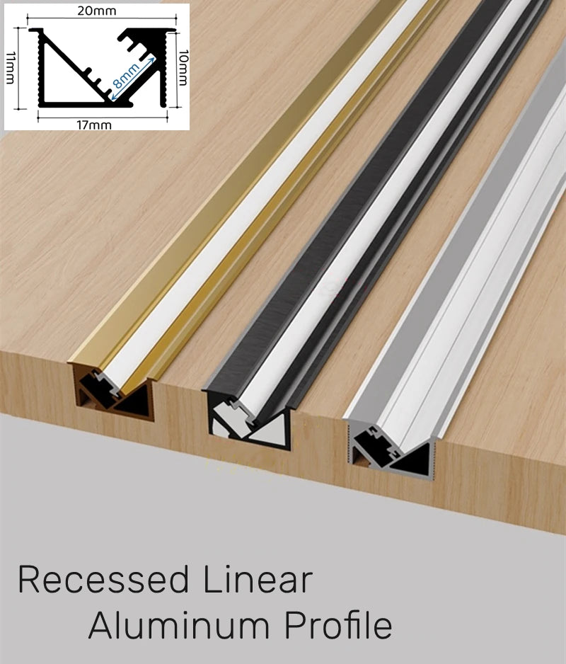 5m/1m/Pcs Invisible Led Recessed Aluminum Profile Hidden