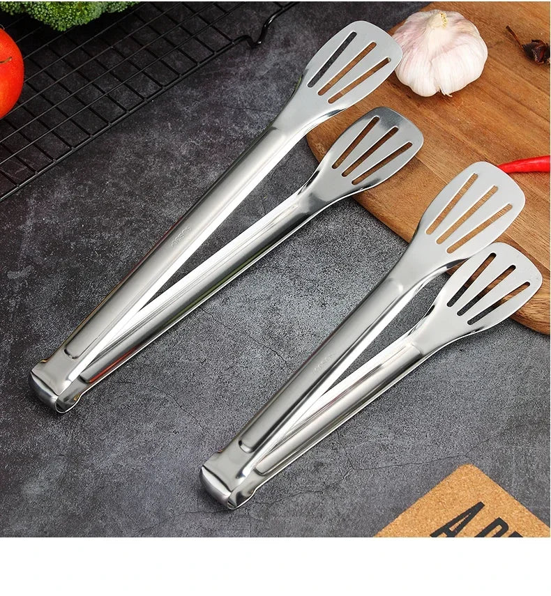 304 Stainless Steel Food Tongs Bbq Non Slip