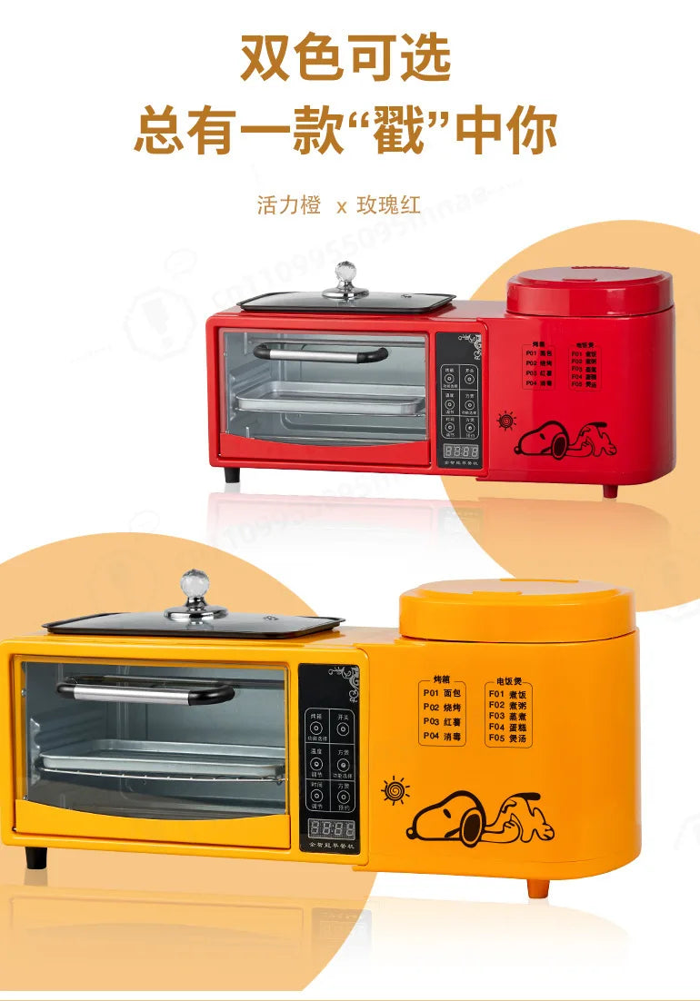Frying Pot Electric Oven Rice Cooker 4-In-1 Sandwich