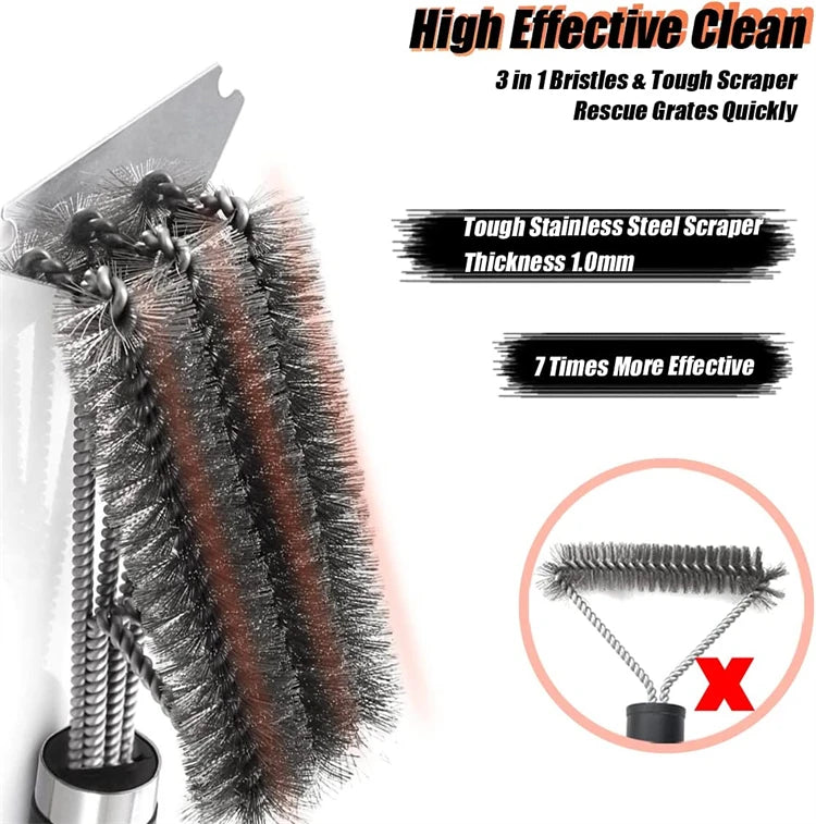Lmetjma Safe Grill Brush Scraper Deluxe Handle 18