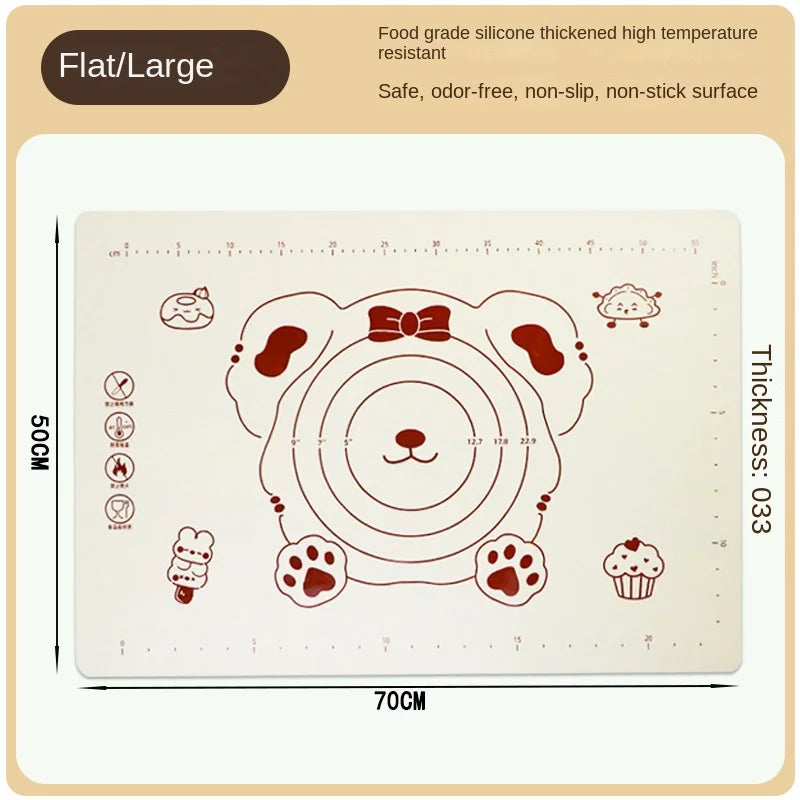 Food Grade Silicone Kneading Mat Cute Bear Anti