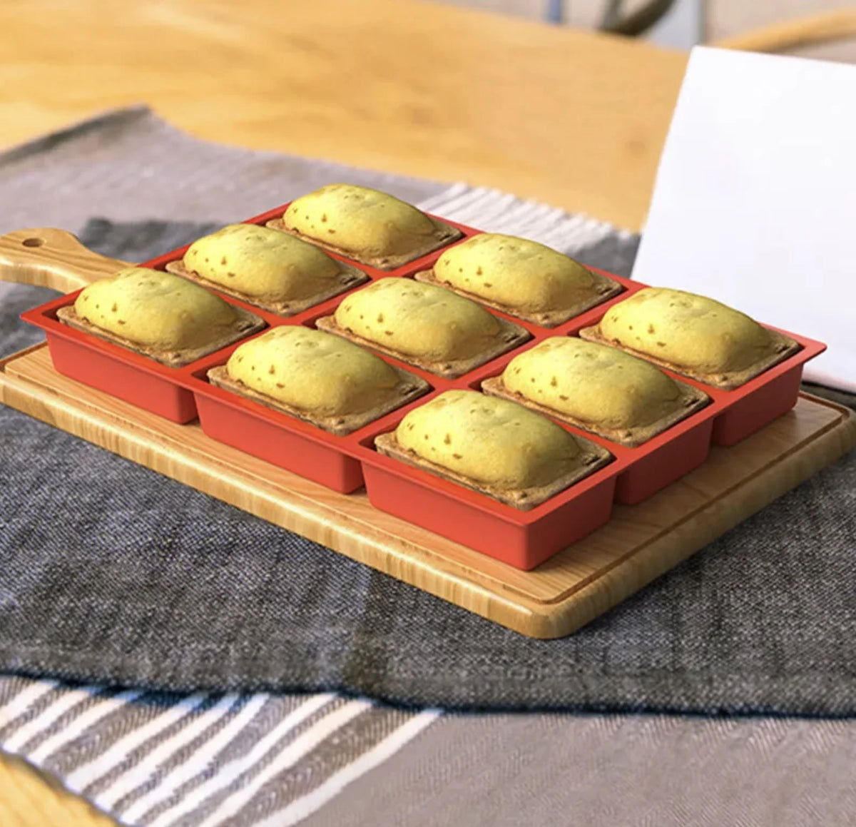Big 9-Cavity Silicone Mini Loaf Pan -Nonstick Easy