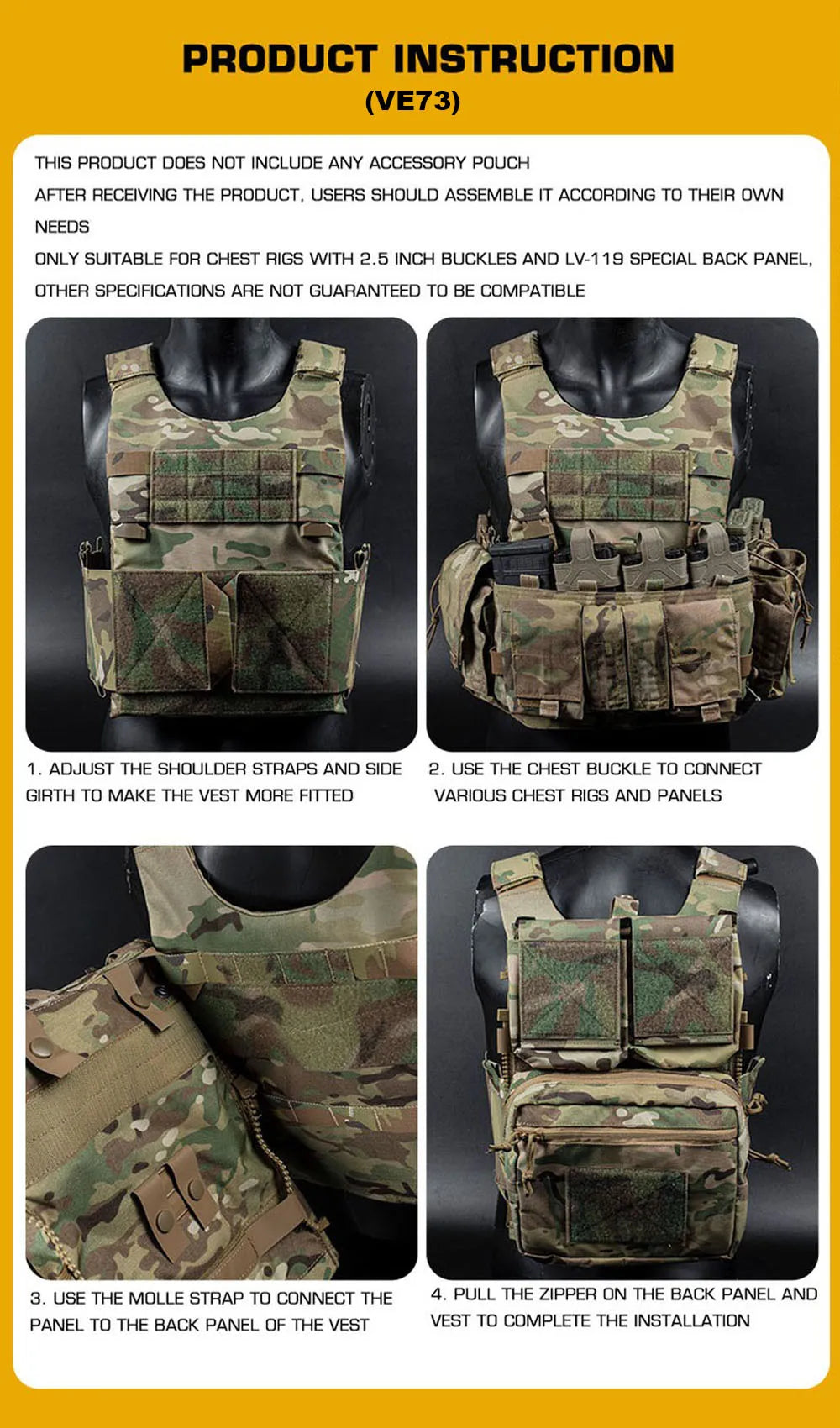 Lv119 Tactical Vest Spiritus System Plate Carrier Vest
