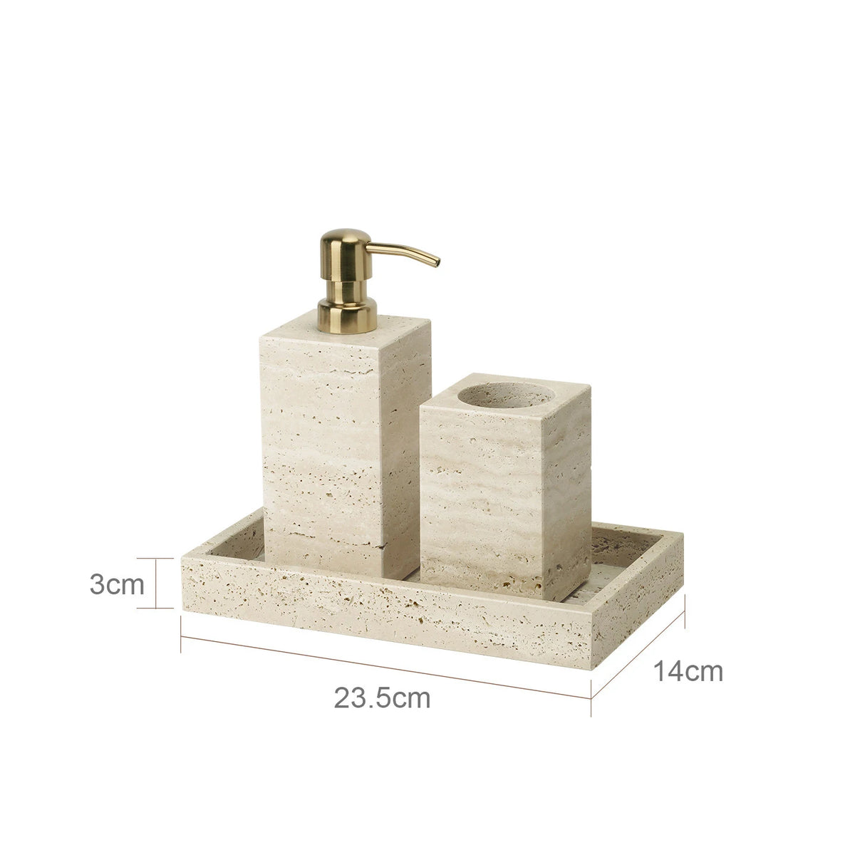 Travertine Bathroom Luxury Soap Dish Soap Dispenser Reed