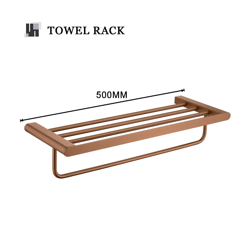 Brushed Rose Gold Storage Rack Towel Bar Tissue