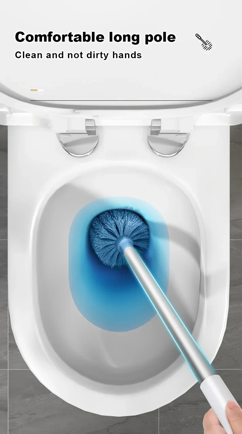 Toilet Brush Holder Wall Mounted Long Handle Toilet