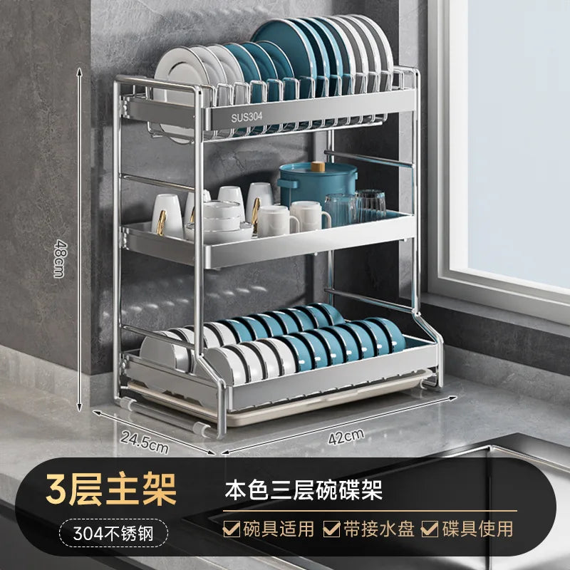 Bowl Dish Storage Rack Drain Rack 304 Stainless