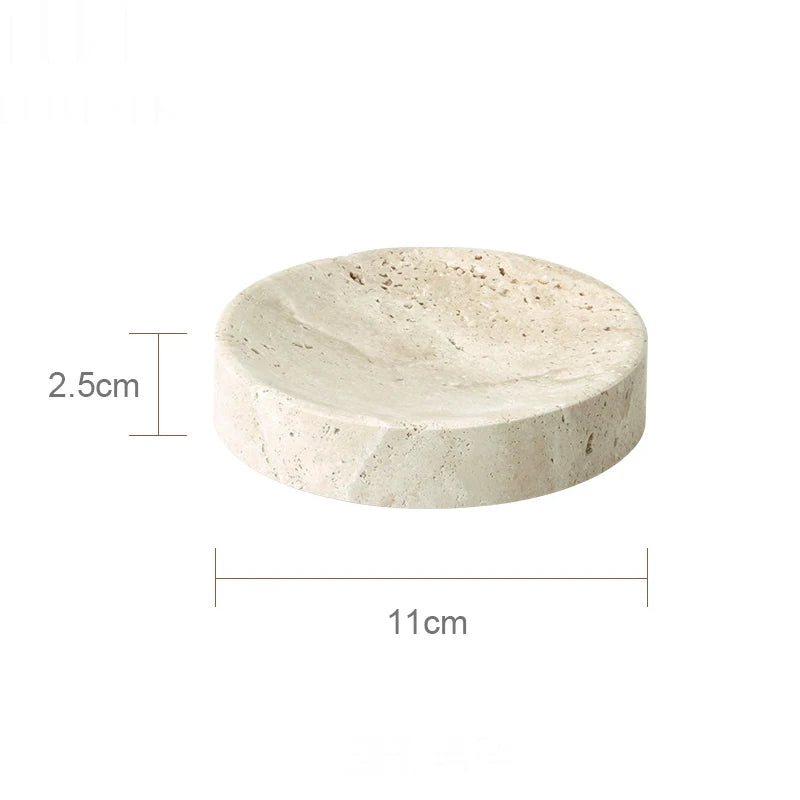 Beige Travertine Bathroom Natural Marble Soap Dispenser Soap