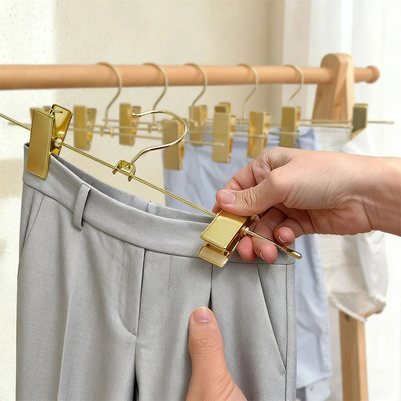 10-20pcs Metal Clothes Drying Rack Premium Shiny Gold