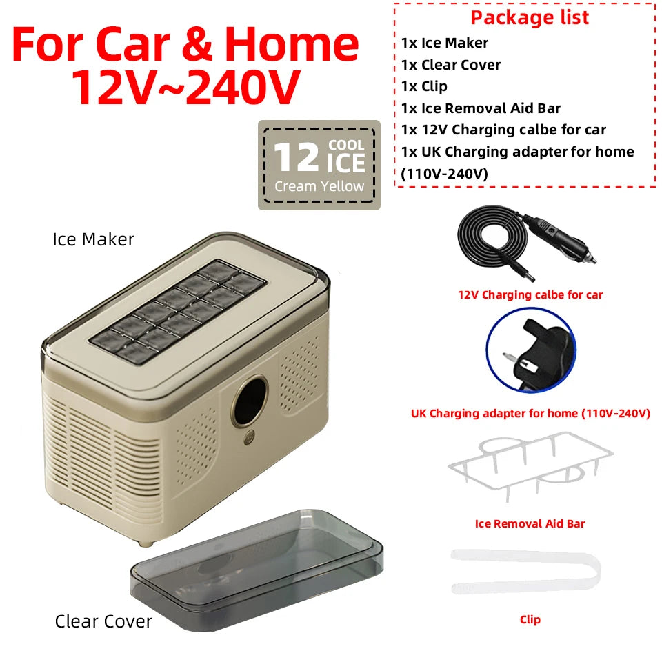12v/220v Mini Ice Maker Car Dorm Office Camping
