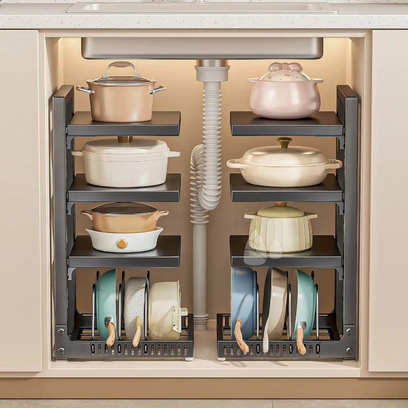 Dish Sink Storage Shelves Under Desk Cabinets Support