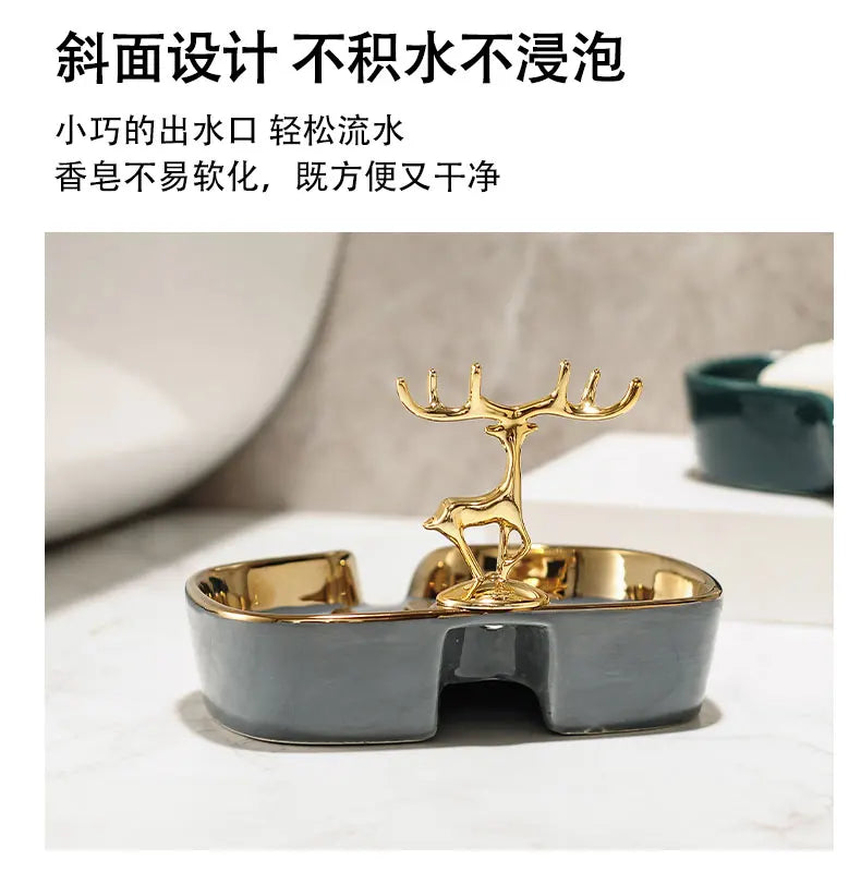 Ceramic Soap Box Soap Dish Bathroom Supplies Drain