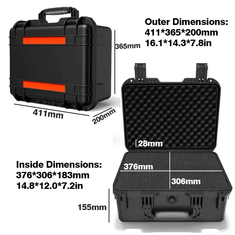 Toolbox Large Waterproof Hard Case Toolbox Organizer Shockproof