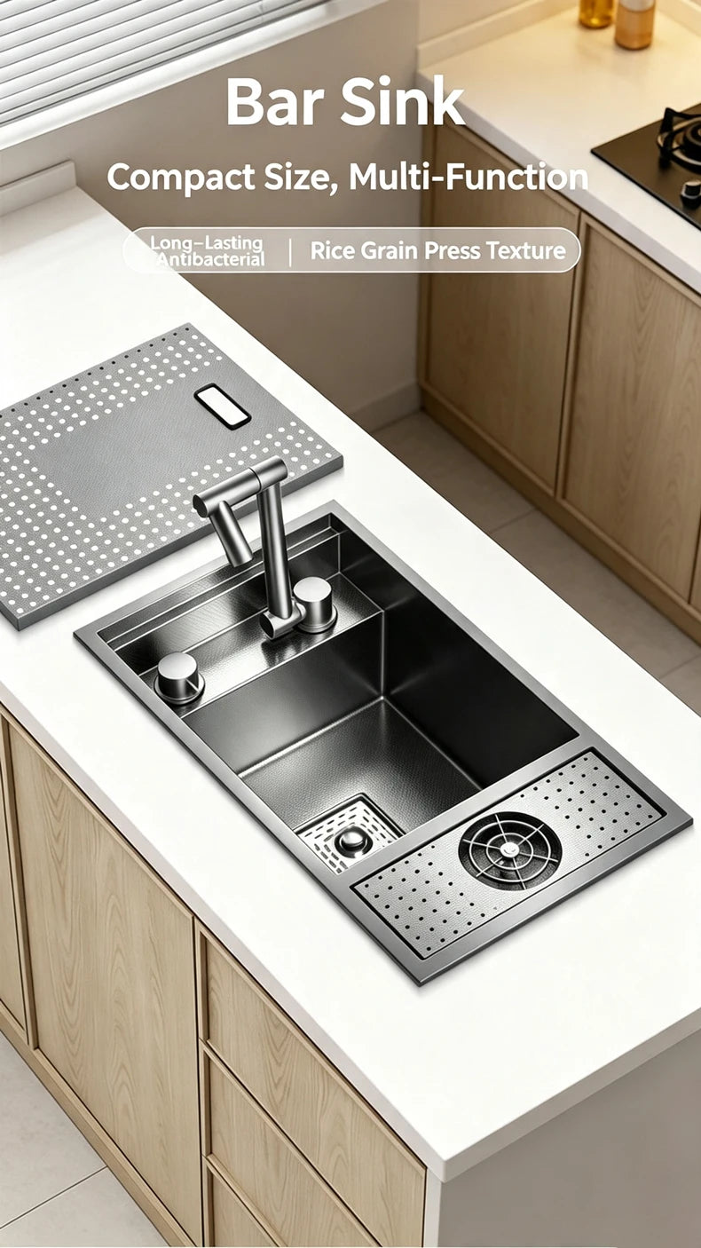 Cup Washer Hidden Bar Sinks Lid Multifunctionalstainless Steel