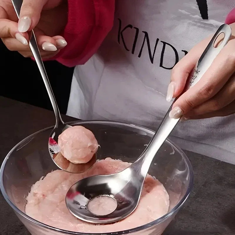 Pc 304 Stainless Steel Meatball Spoon Hand Squeeze