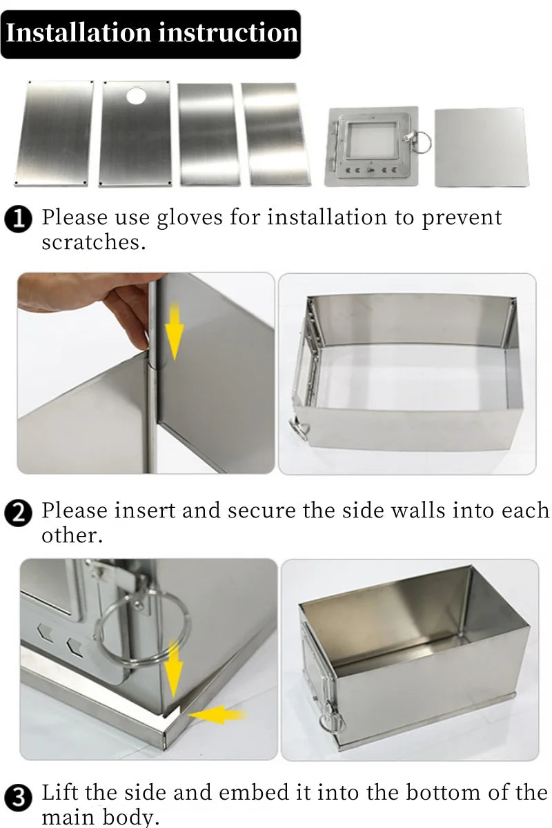 Foldable Tent Stove Lightweight Titanium Alloy Combustion Durable