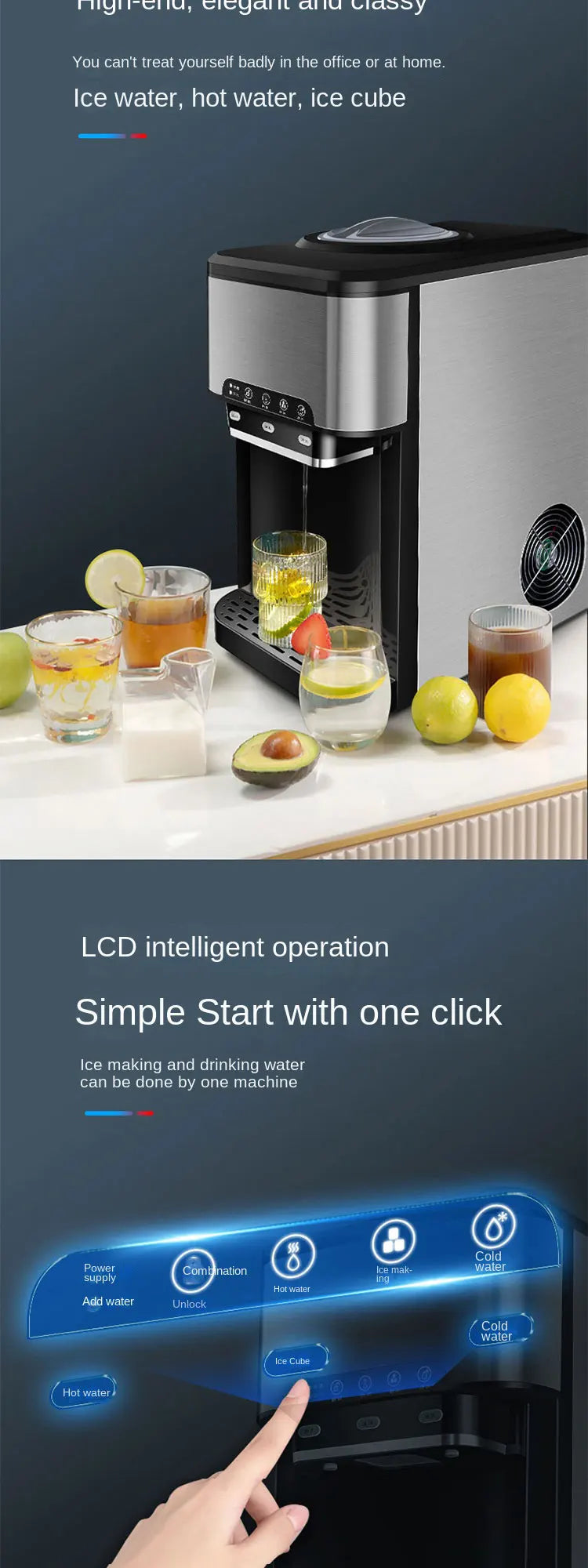 Drinking Water Ice Maker 48lbs Daily Ice Cube