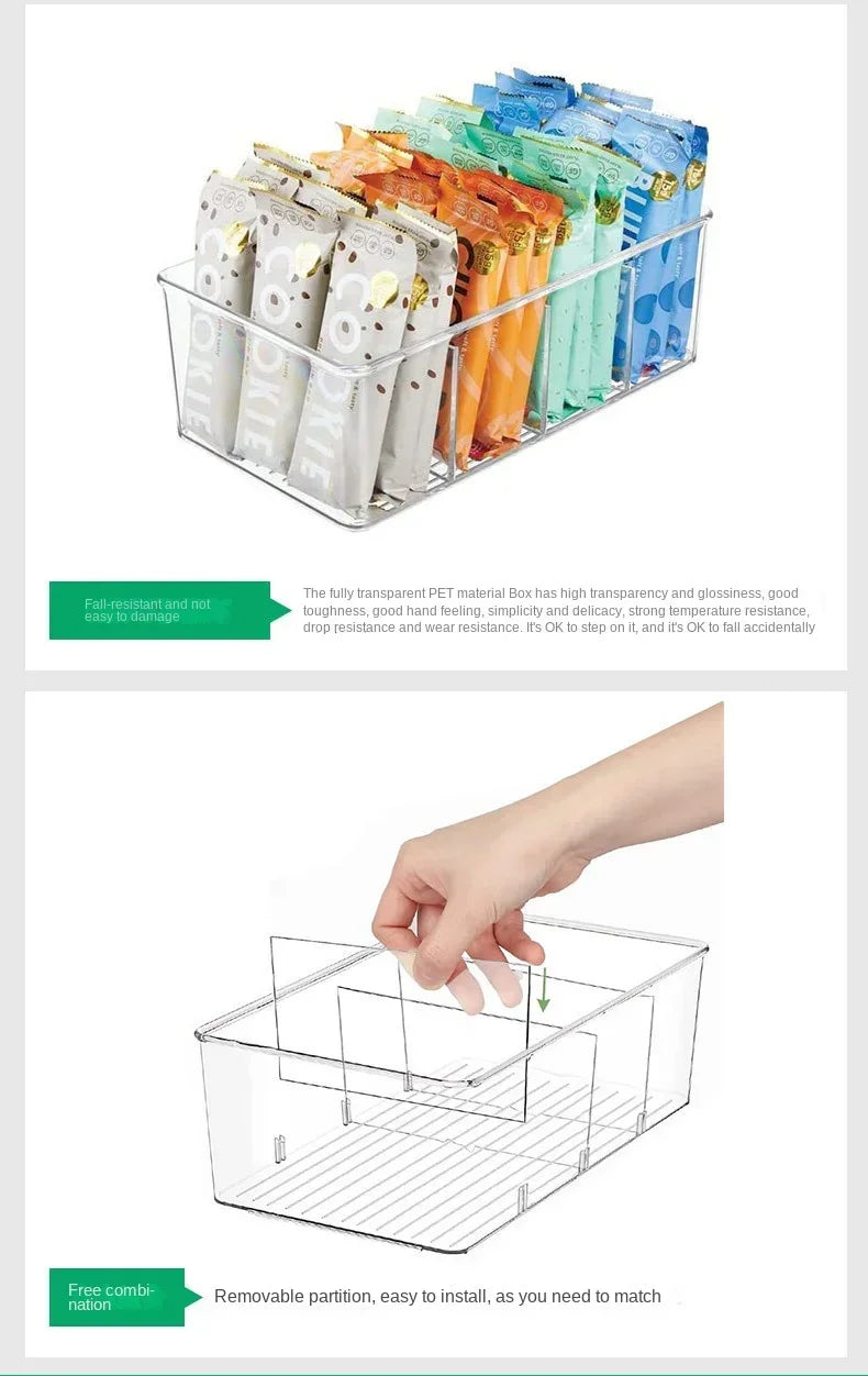 Refrigerator Organizer Bin Clear Plastic Food Storage Organizer