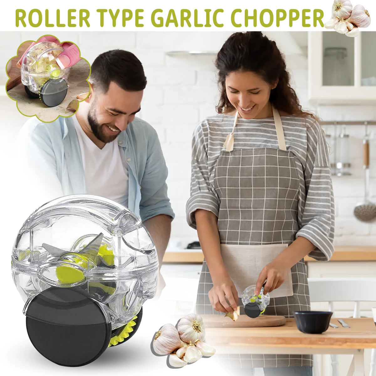 Convenient Multi-Function Small Roller Garlic Chopper Quick