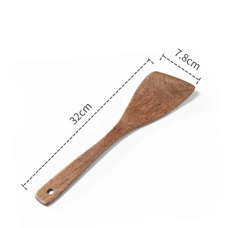 Utensils Non-Stick Cookware Wooden Handle Soup Spoon Spatula