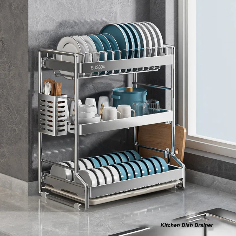 Dish Drainer Storage Organization Stainless Steels Drainer Dishes