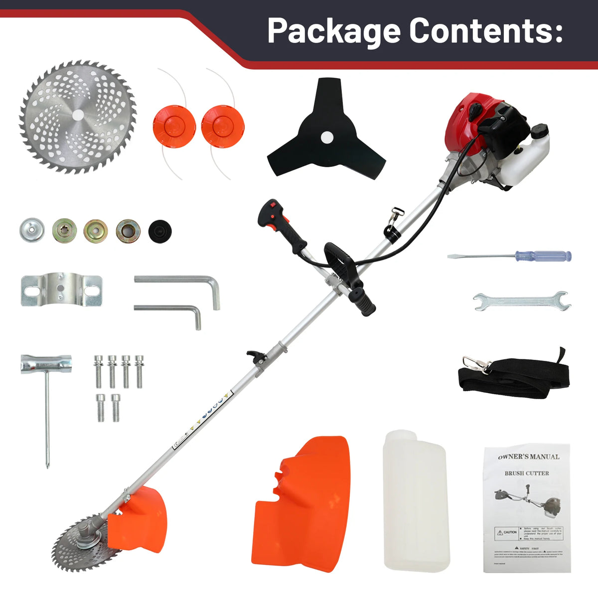 52cc Weed Wacker 2-Stroke Gas Grass Trimmer 4-In-1