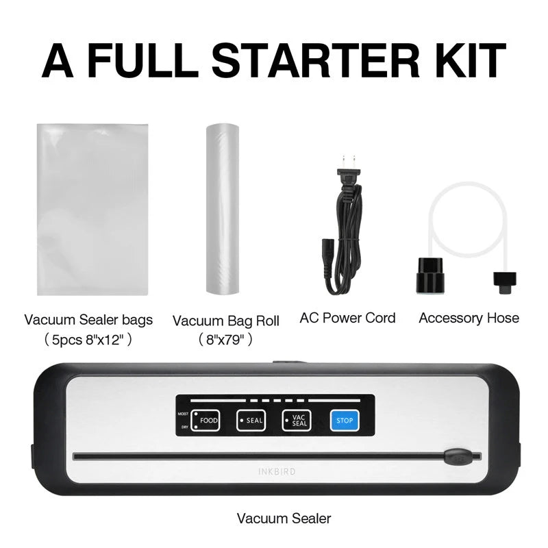 Inkbird 3rd Vacuum Sealer Starter Kit -80kpa Strong