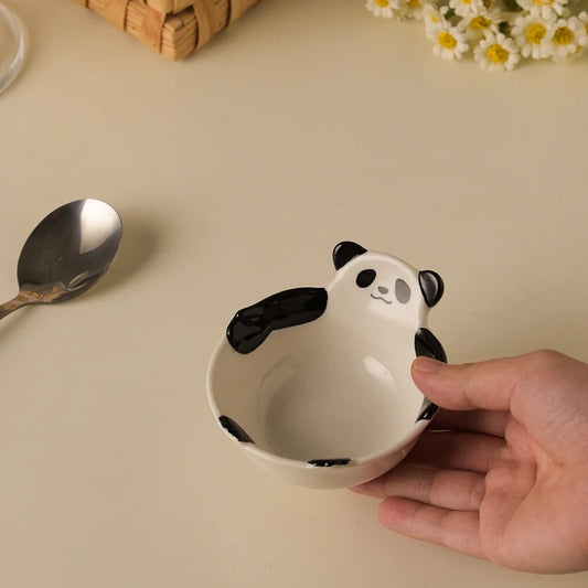 Panda Ceramic Dipping Dish Cute Shaped Mini Bowl