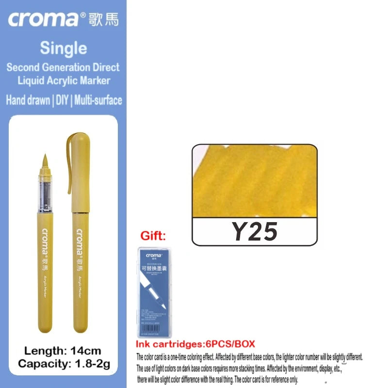 Croma 160/1 Colors Refillable Direct Liquid Acrylic Marker