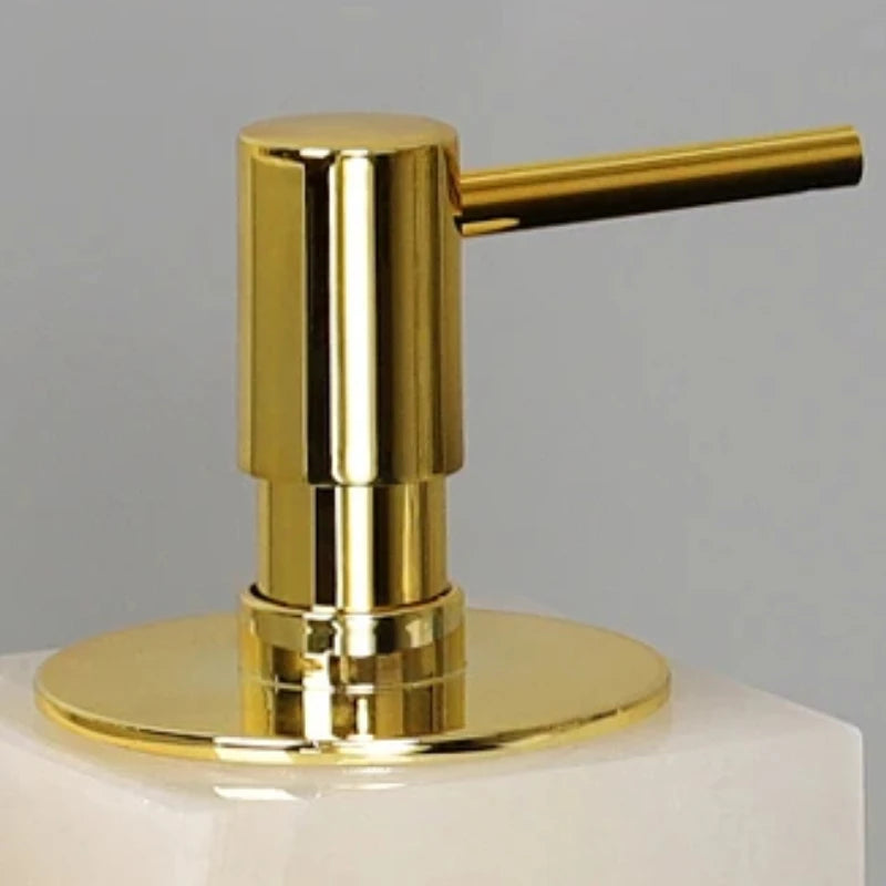 Natural Marble Bathroom Luxury Golden Soap Dispenser Toothbrush