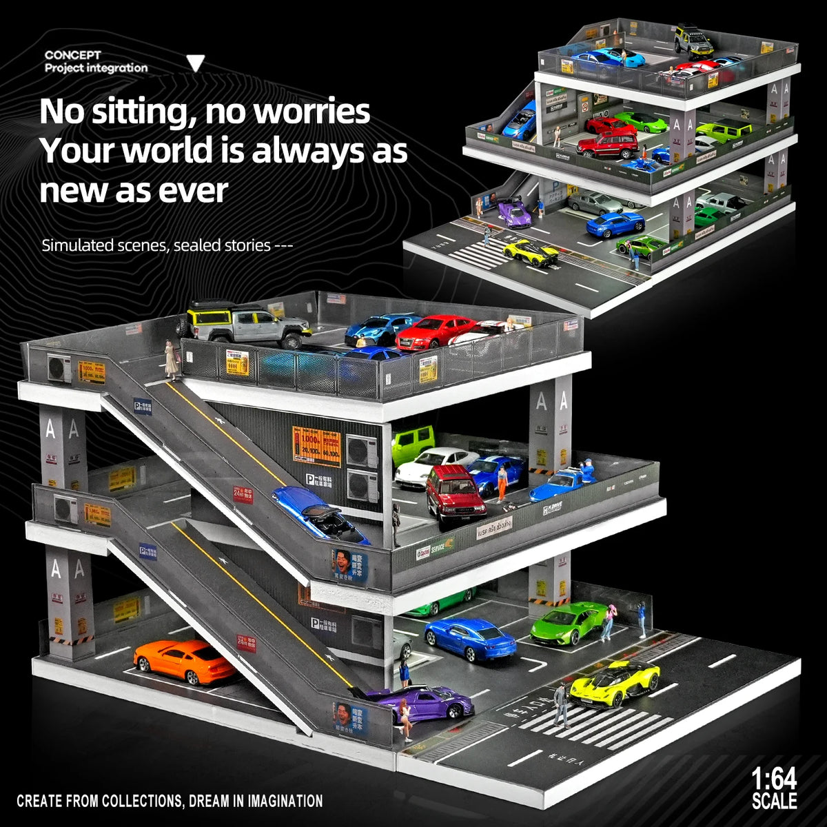 Collector 64 Car Model Parking Lot Toy Car
