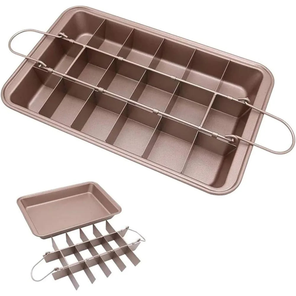 18 Grids Stainless Steel Loaf Pan Brownie Cake