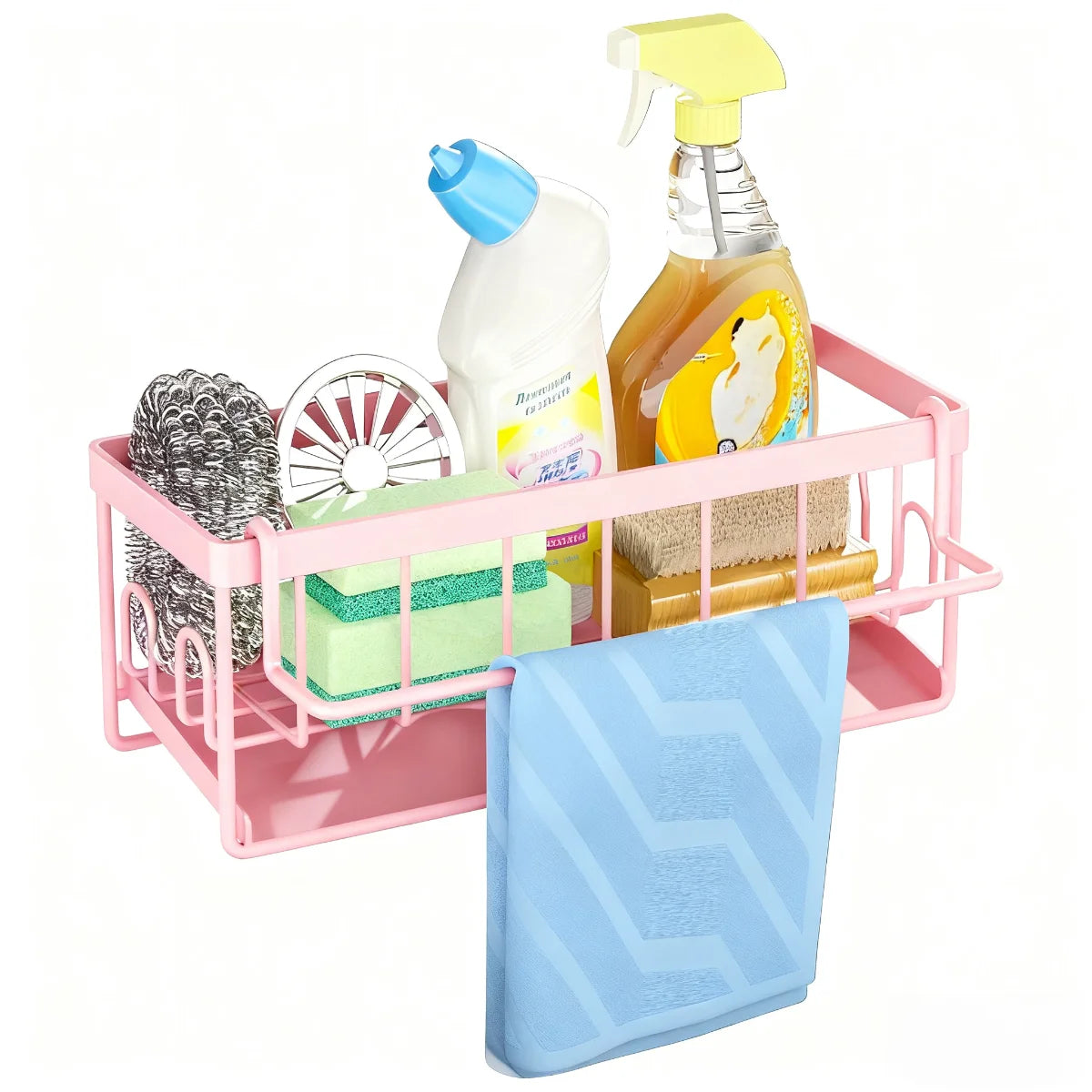 Sink Caddy Sponge Holder Self-Draining Sink Organizer Soap