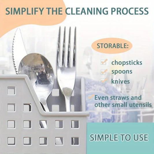 1pc Dish Rack Dishwasher Wall-Mounted Chopsticks Straw Storage