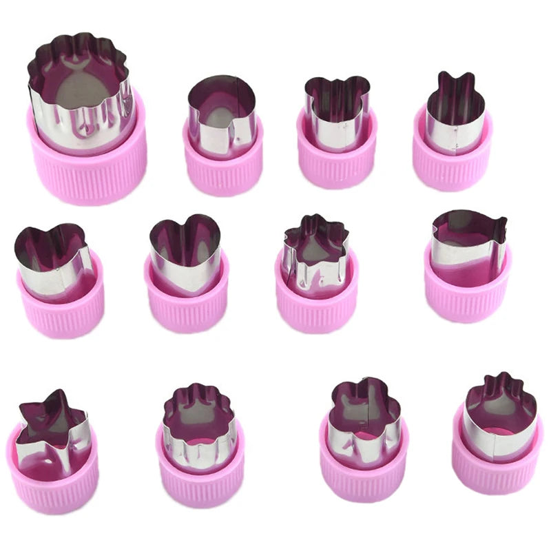 1set Multi-Style Vegetables Cookie Cutter Embossing Mould Cook