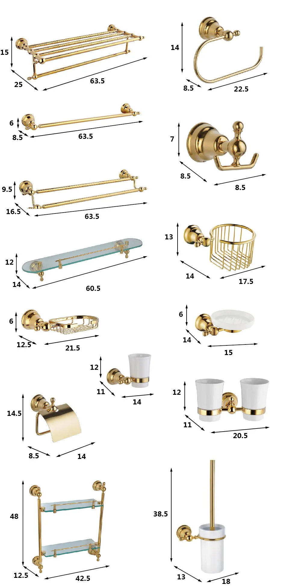 Bathroom Bathroom Shelf Gold Paper Holder Towel Bar