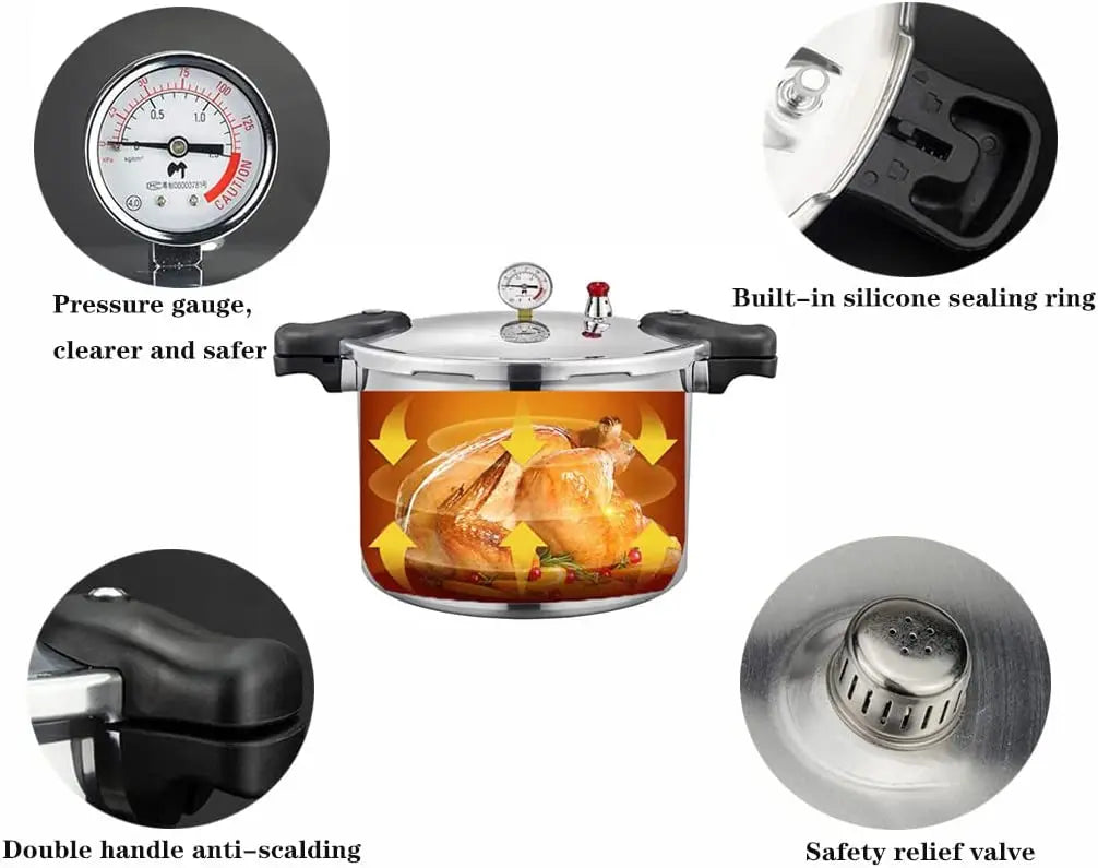 23qt Aluminum Pressure Cooker & Canner 105kpa Induction