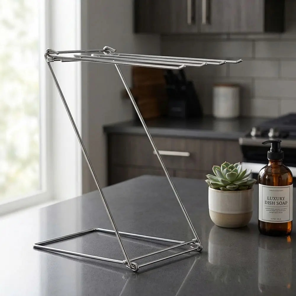 Stainless Steel Dishcloth Hanging Shelf Foldable Design Rag