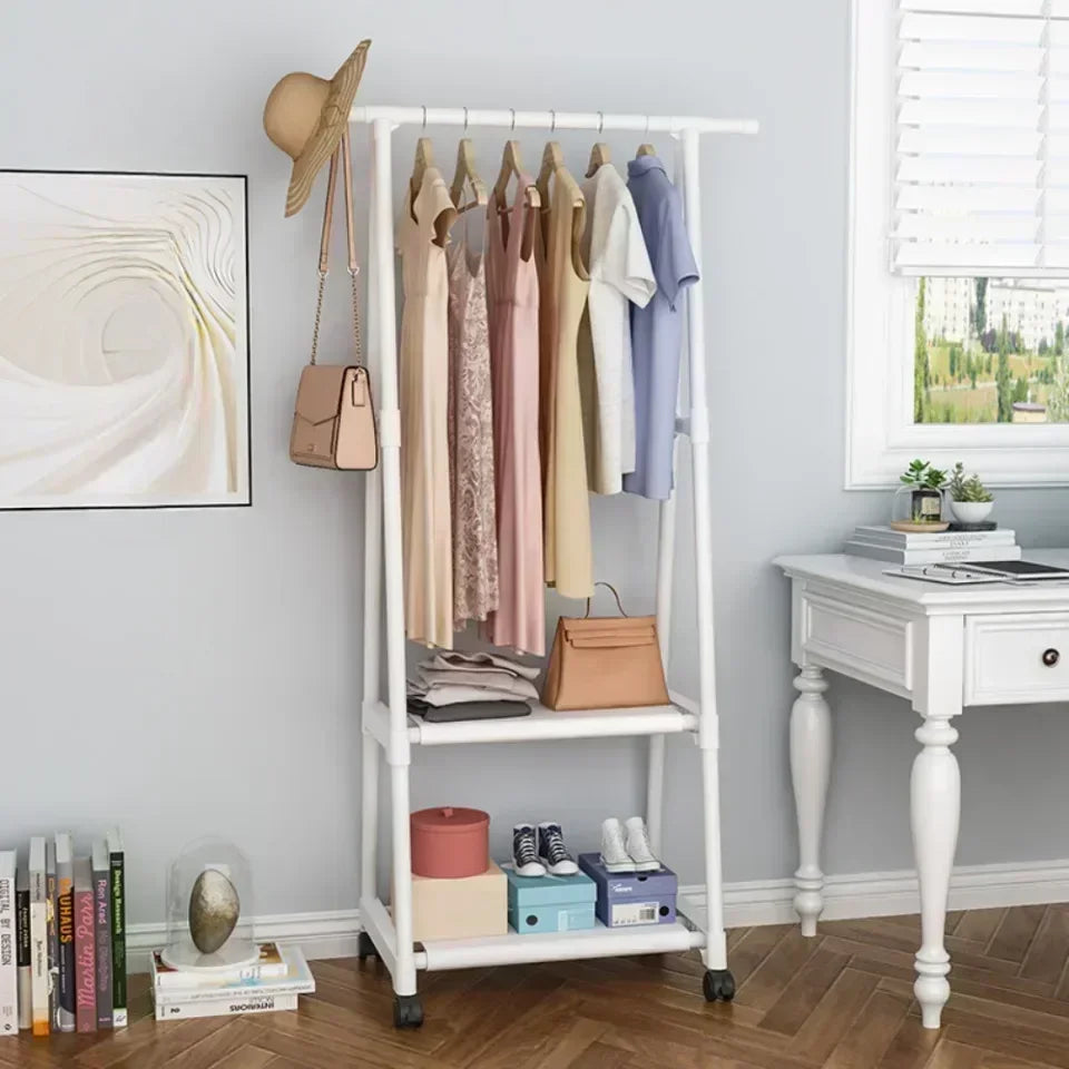 Multi Purpose Storage Dorm Clothing Drying Rack Freestanding