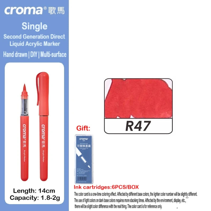 Croma 160/1 Colors Refillable Direct Liquid Acrylic Marker